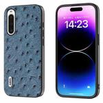 For Sony Xperia 10 V ABEEL Genuine Leather Ostrich Texture Phone Case(Blue)