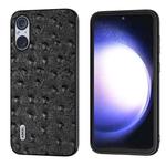 For Sony Xperia 5 V ABEEL Genuine Leather Ostrich Texture Phone Case(Black)