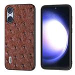 For Sony Xperia 5 V ABEEL Genuine Leather Ostrich Texture Phone Case(Coffee)