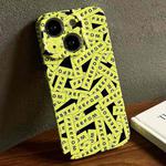 For iPhone 14 Plus Painted Pattern Precise Hole PC Phone Case(Green Label)