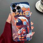 For iPhone 14 Pro Painted Pattern Precise Hole PC Phone Case(Orange Astronaut)