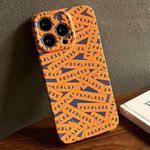 For iPhone 14 Pro Max Painted Pattern Precise Hole PC Phone Case(Orange Label)