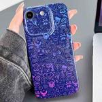 For iPhone SE 2022 / 2020 / 8 / 7 Painted Pattern Precise Hole PC Phone Case(Blue Purple Graffiti)