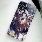 For iPhone 13 Pro Painted Pattern Precise Hole PC Phone Case(Grey Robot)