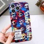 For iPhone 13 Pro Painted Pattern Precise Hole PC Phone Case(Cute Skull)