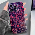 For iPhone 13 Pro Painted Pattern Precise Hole PC Phone Case(Black Red Graffiti)