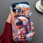 For iPhone 12 Painted Pattern Precise Hole PC Phone Case(Orange Astronaut)