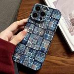 For iPhone 12 Pro Max Painted Pattern Precise Hole PC Phone Case(Green Plaid)