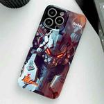 For iPhone 12 Pro Max Painted Pattern Precise Hole PC Phone Case(Orange Robot)