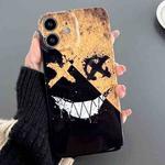 For iPhone 11 Painted Pattern Precise Hole PC Phone Case(Black Yellow Smiling)