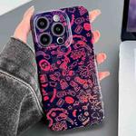 For iPhone 11 Pro Painted Pattern Precise Hole PC Phone Case(Black Red Graffiti)