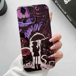 For iPhone X / XS Painted Pattern Precise Hole PC Phone Case(Black Purple Umbrella Boy)