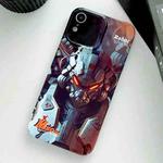 For iPhone XR Painted Pattern Precise Hole PC Phone Case(Orange Robot)