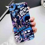 For iPhone XR Painted Pattern Precise Hole PC Phone Case(Purple Comics)