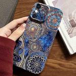 For iPhone XS Max Painted Pattern Precise Hole PC Phone Case(Abstract Flower)