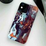 For iPhone XS Max Painted Pattern Precise Hole PC Phone Case(Orange Robot)