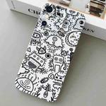 For iPhone XS Max Painted Pattern Precise Hole PC Phone Case(Block Monster)