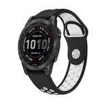 For Garmin Instinct 2 Solar Sports Breathable Silicone Watch Band(Black+White)