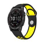 For Garmin Epix Pro 47mm Sports Breathable Silicone Watch Band(Black+Yellow)