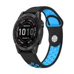 For Garmin Epix Pro 47mm Sports Breathable Silicone Watch Band(Black+Blue)