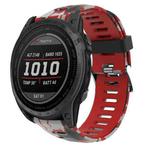 For Garmin Epix Pro 51mm Camouflage Printed Silicone Watch Band(Red+Army Camouflage)