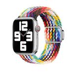 For Apple Watch Series 10 46mm Nylon Loop Magnetic Buckle Watch Band(Official Rainbow)