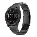 For Garmin Fenix 7 Pro 47mm Tortoise Shell Stainless Steel Watch Band(Black)