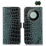 For Huawei Mate 60 Crocodile Top Layer Cowhide Leather Phone Case(Green)