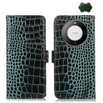 For Huawei Mate 60 Pro Crocodile Top Layer Cowhide Leather Phone Case(Green)