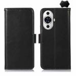 For Huawei Nova 11 Crazy Horse Top Layer Cowhide Leather Phone Case(Black)
