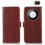 For Huawei Mate 60 Pro Crazy Horse Top Layer Cowhide Leather Phone Case(Brown)