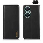 For Huawei Nova 11i / Enjoy 60 Pro KHAZNEH Nappa Top Layer Cowhide Leather Phone Case(Black)