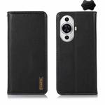For Huawei Nova 11 KHAZNEH Nappa Top Layer Cowhide Leather Phone Case(Black)
