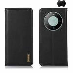 For Huawei Mate 60 KHAZNEH Nappa Top Layer Cowhide Leather Phone Case(Black)