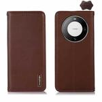 For Huawei Mate 60 Pro KHAZNEH Nappa Top Layer Cowhide Leather Phone Case(Brown)