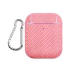 For AirPods 1 / 2 Woven Skin Texture PC TWS Earphone Protective Case(Pink)