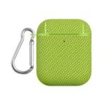 For AirPods 1 / 2 Woven Skin Texture PC TWS Earphone Protective Case(Green)