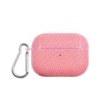 For AirPods Pro Woven Skin Texture PC TWS Earphone Protective Case(Pink)