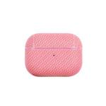 For AirPods Pro 2 Woven Skin Texture PC TWS Earphone Protective Case(Pink)