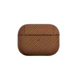 For AirPods Pro 2 Woven Skin Texture PC TWS Earphone Protective Case(Brown)