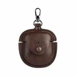 For Bose QuietComfort Earbuds II Leather TWS Earphone Protective Case with Hook(Brown)