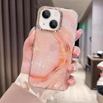 For iPhone 13 Colorful Crystal Ripple TPU Phone Case(Pink Orange)