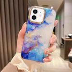 For iPhone 12 Colorful Crystal Ripple TPU Phone Case(Purple Blue)
