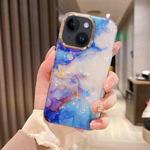 For iPhone 15 Colorful Crystal Ripple TPU Phone Case(Purple Blue)