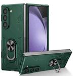 For Samsung Galaxy Z Fold6 5G Matte UV Armor Ring Shockproof Phone Case(Dark Green)