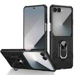 For Samsung Galaxy Z Flip7 5G Matte UV Armor Ring Shockproof Phone Case(Black)