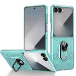 For Samsung Galaxy Z Flip7 5G Matte UV Armor Ring Shockproof Phone Case(Sky Blue)