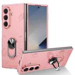 For Samsung Galaxy Z Fold7 5G Matte UV Armor Ring Shockproof Phone Case(Pink)