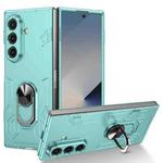 For Samsung Galaxy Z Fold7 5G Matte UV Armor Ring Shockproof Phone Case(Sky Blue)