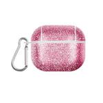 For AirPods 3 Glitter Powder Skin Texture PC TWS Earphone Case(Rose Red)